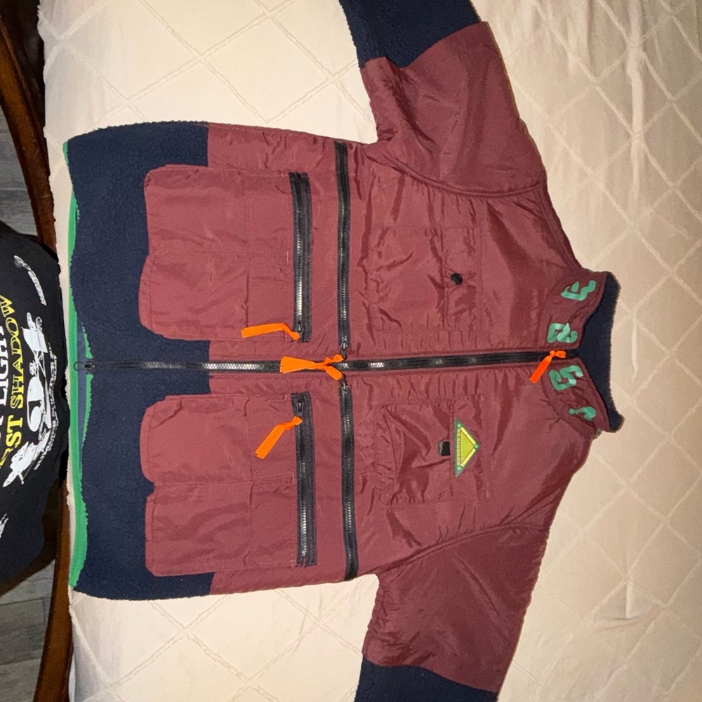 Brain Dead Maroon and Navy Windbreaker